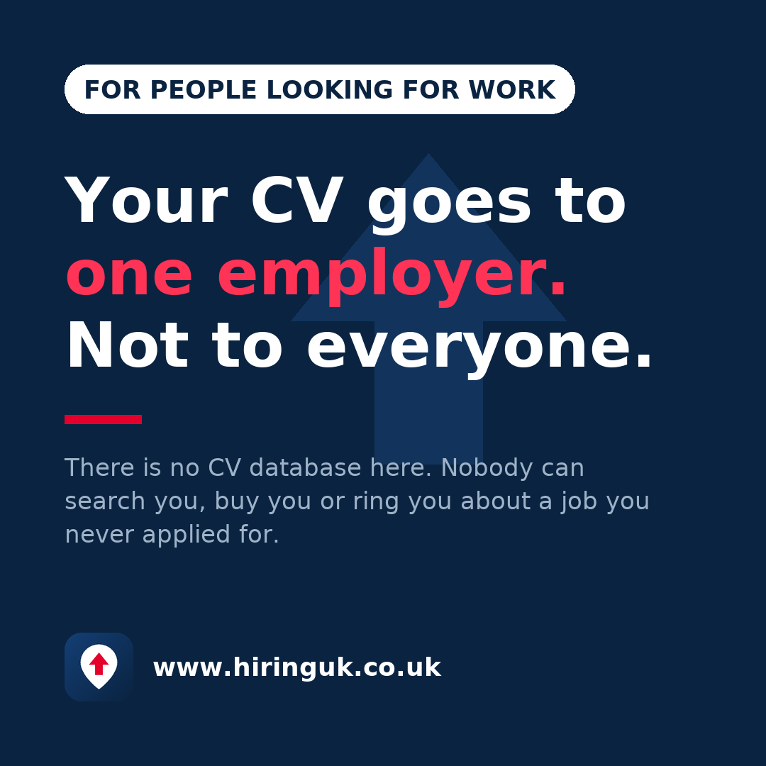 Your CV goes to one employer. Not to everyone.