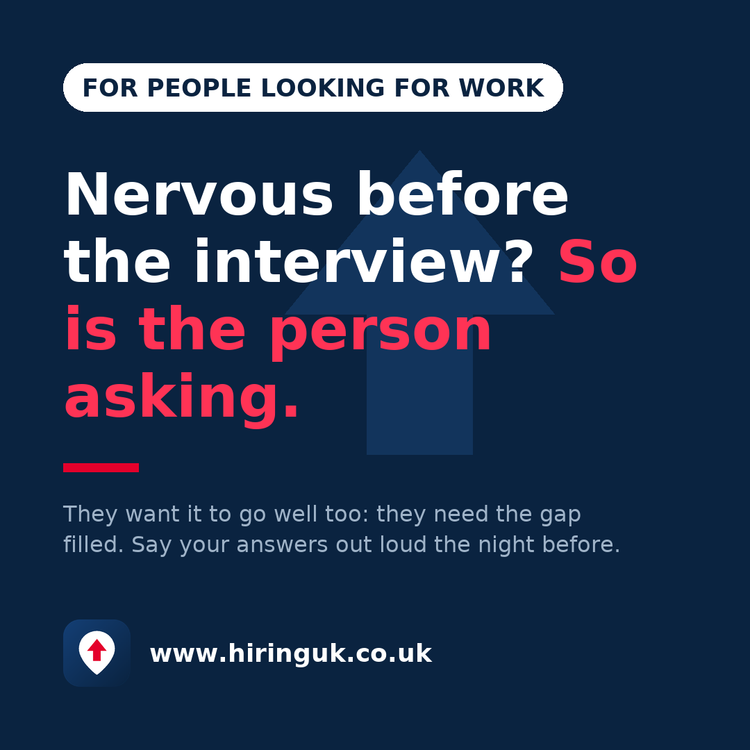 Nervous before the interview? So is the person asking.