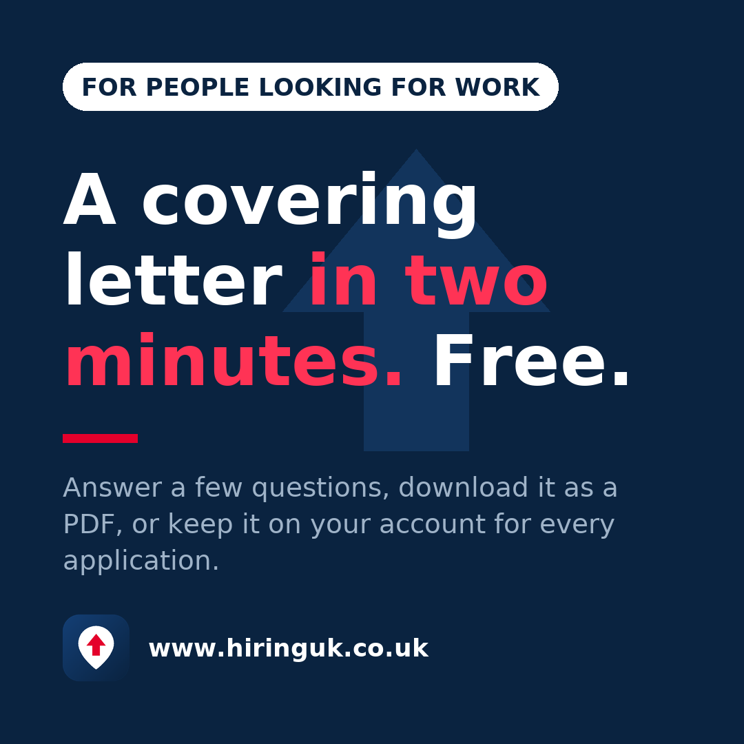 A covering letter in two minutes. Free.