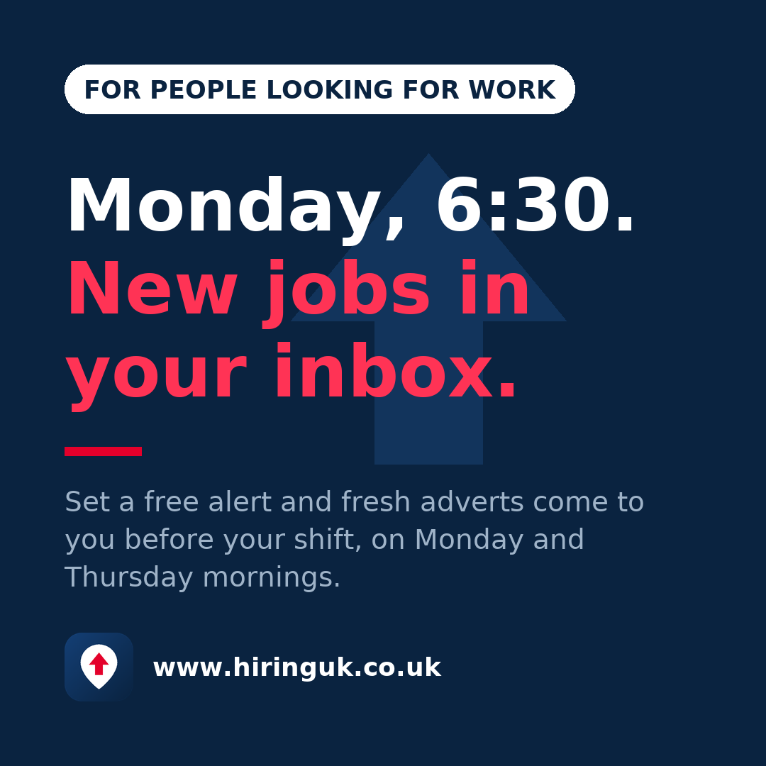 Monday, 6:30. New jobs in your inbox.