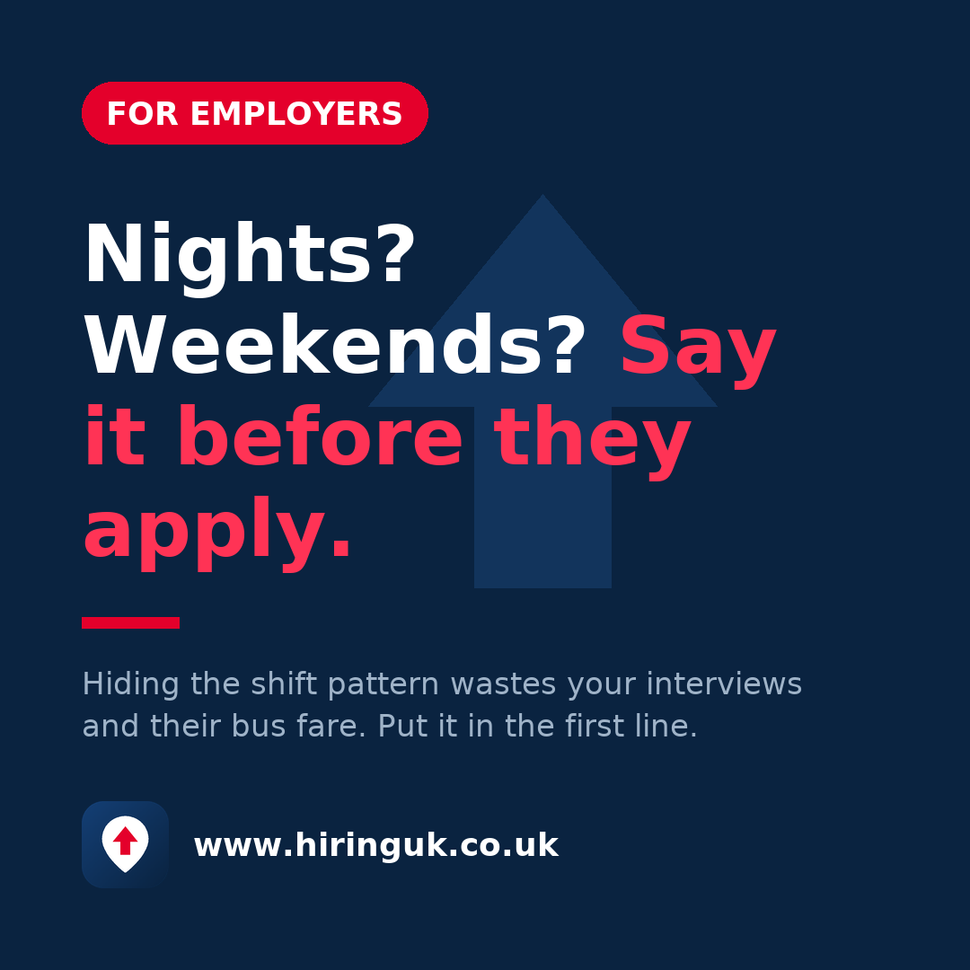 Nights? Weekends? Say it before they apply.