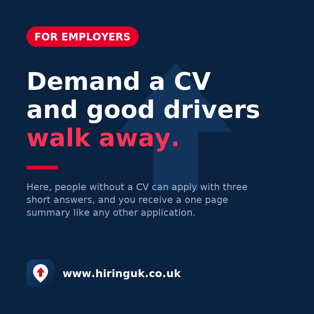 Demand a CV and good drivers walk away.