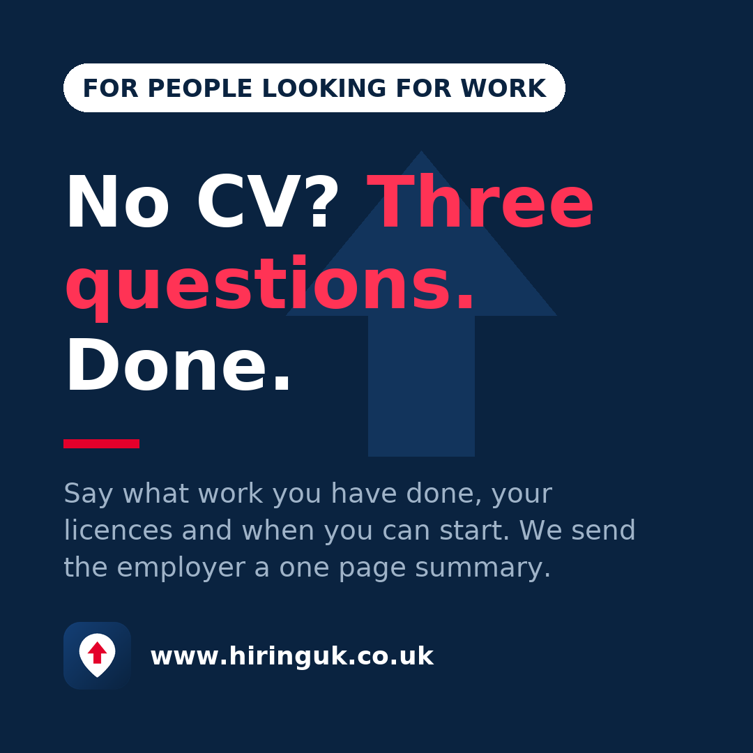 No CV? Three questions. Done.