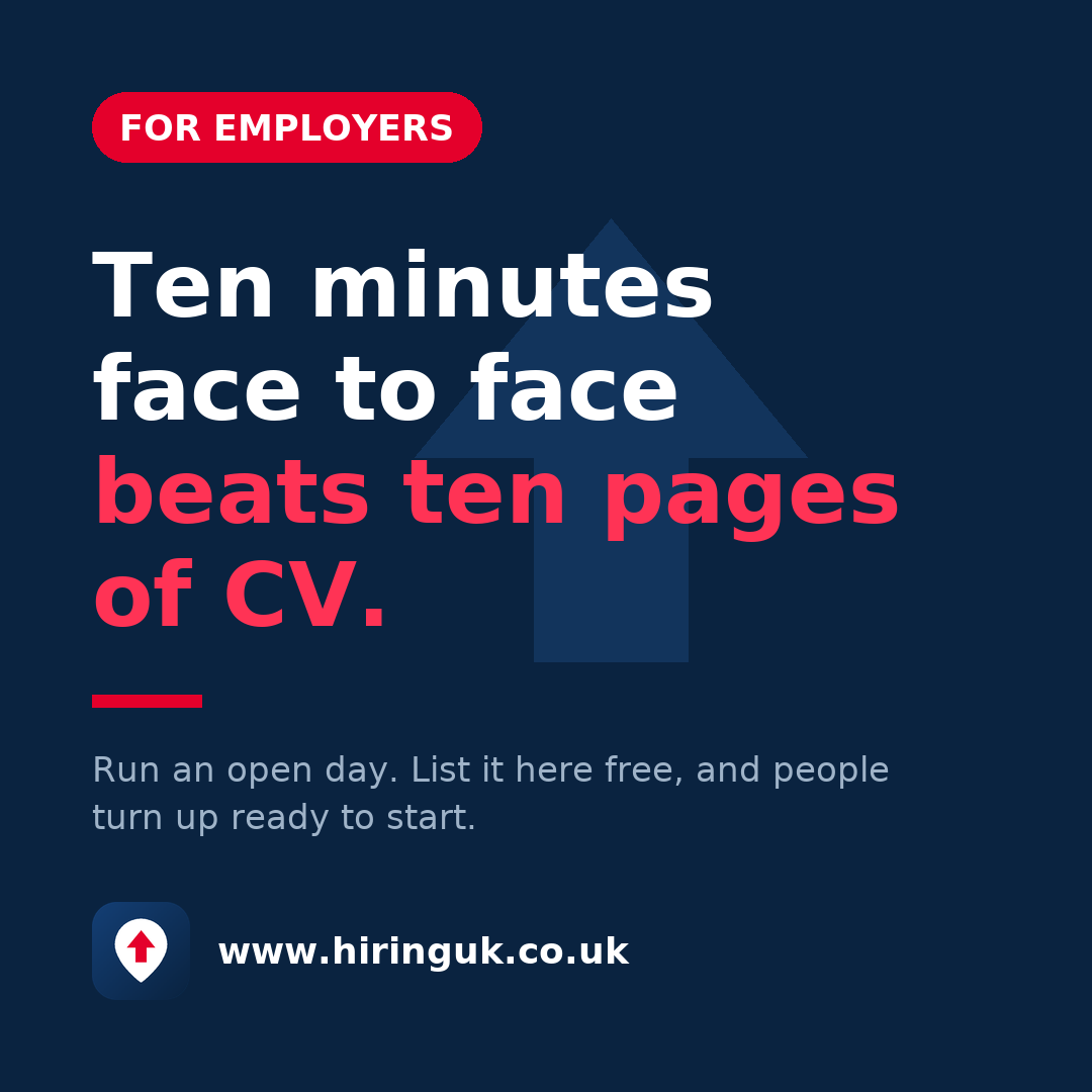 Ten minutes face to face beats ten pages of CV.