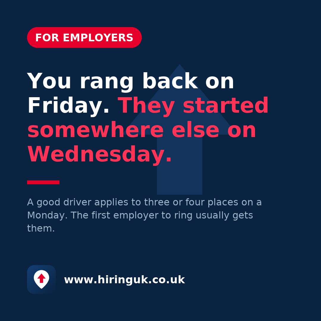 You rang back on Friday. They started somewhere else on Wednesday.