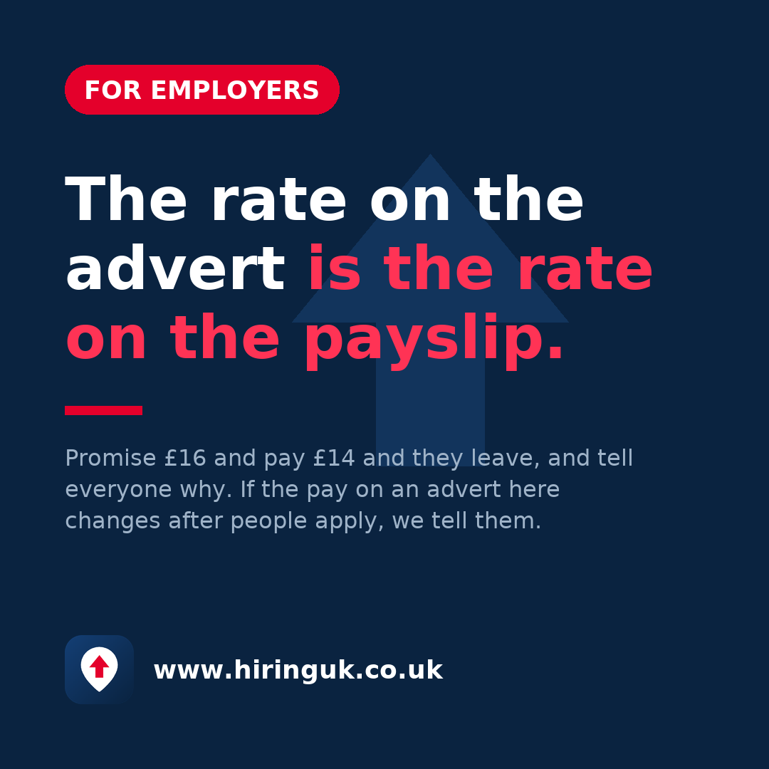 The rate on the advert is the rate on the payslip.