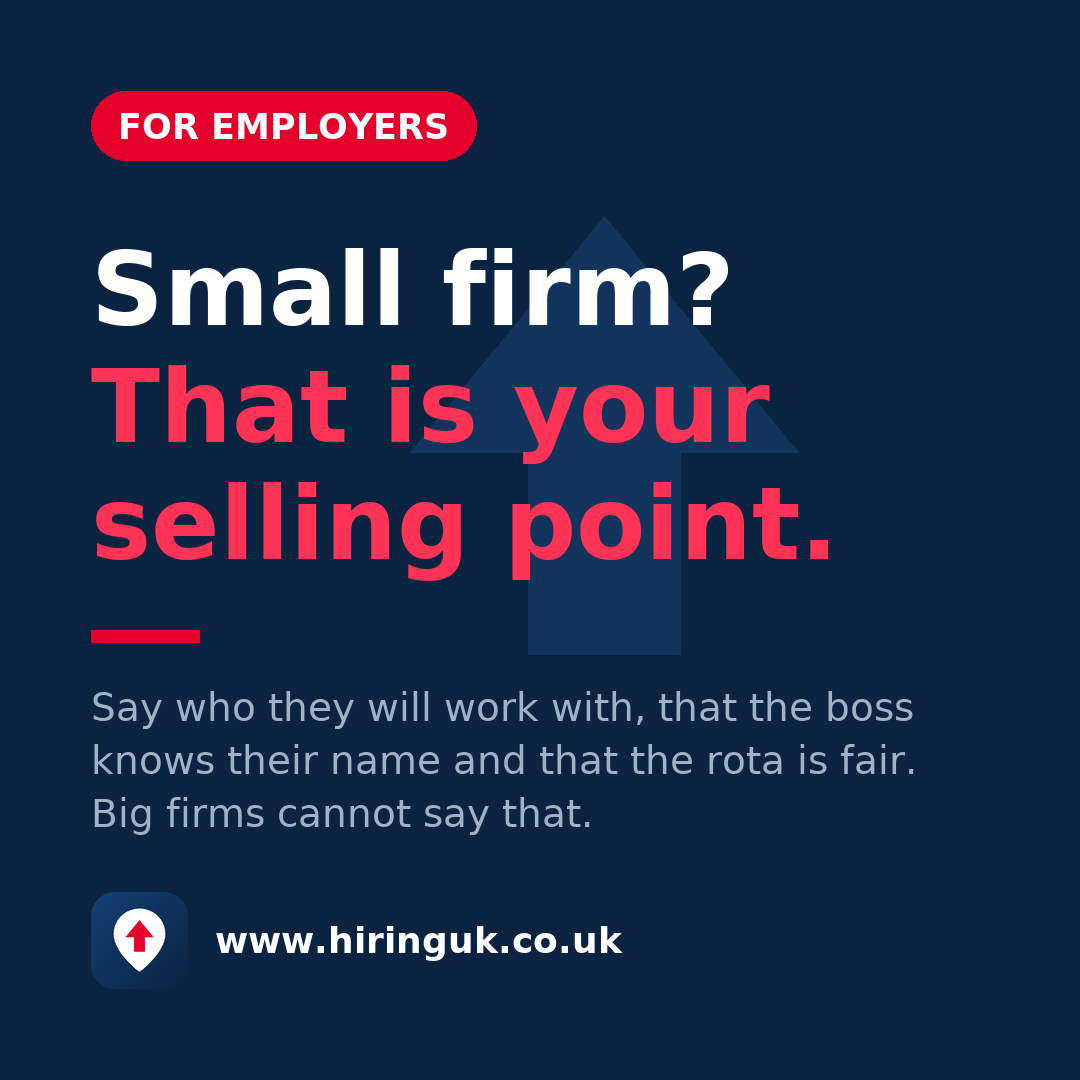 Small firm? That is your selling point.