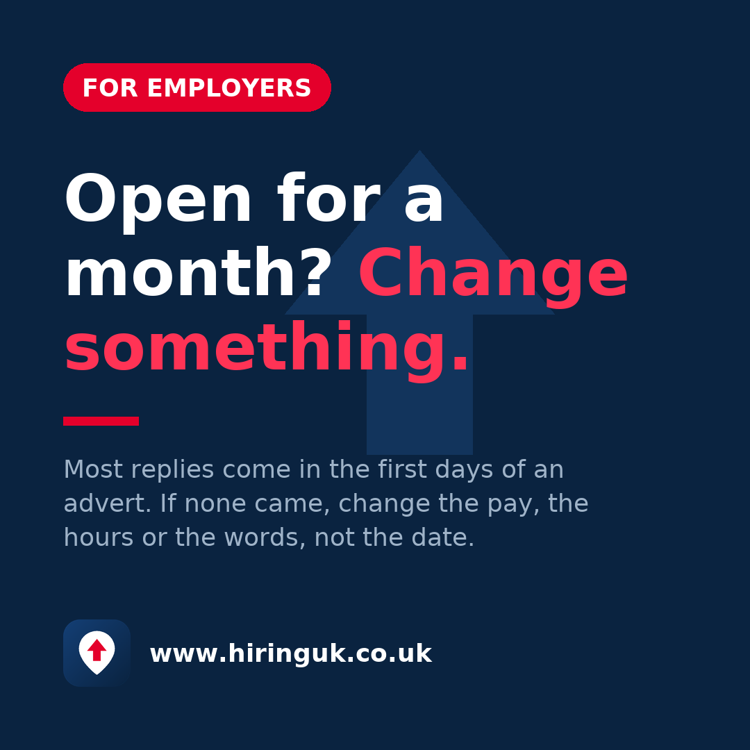 Open for a month? Change something.