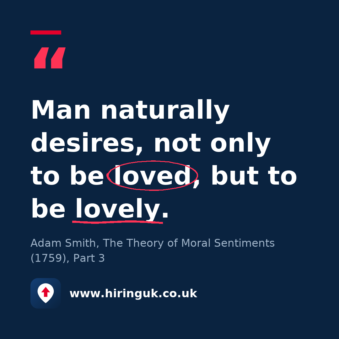 Quote card: Man naturally desires, not only to be loved, but to be lovely.