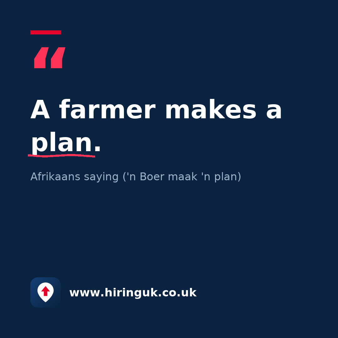 Quote card: A farmer makes a plan.