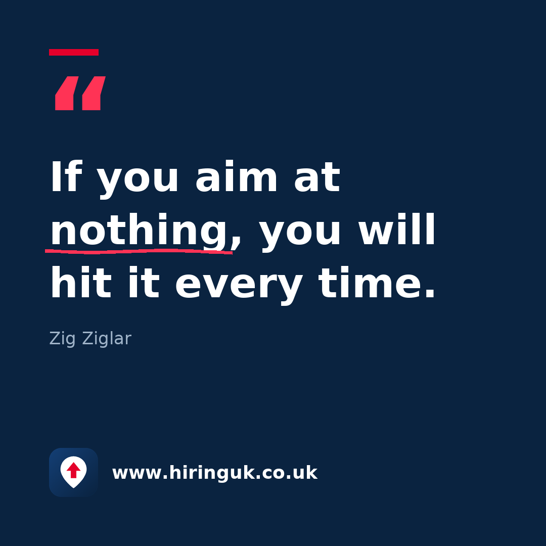 Quote card: If you aim at nothing, you will hit it every time.