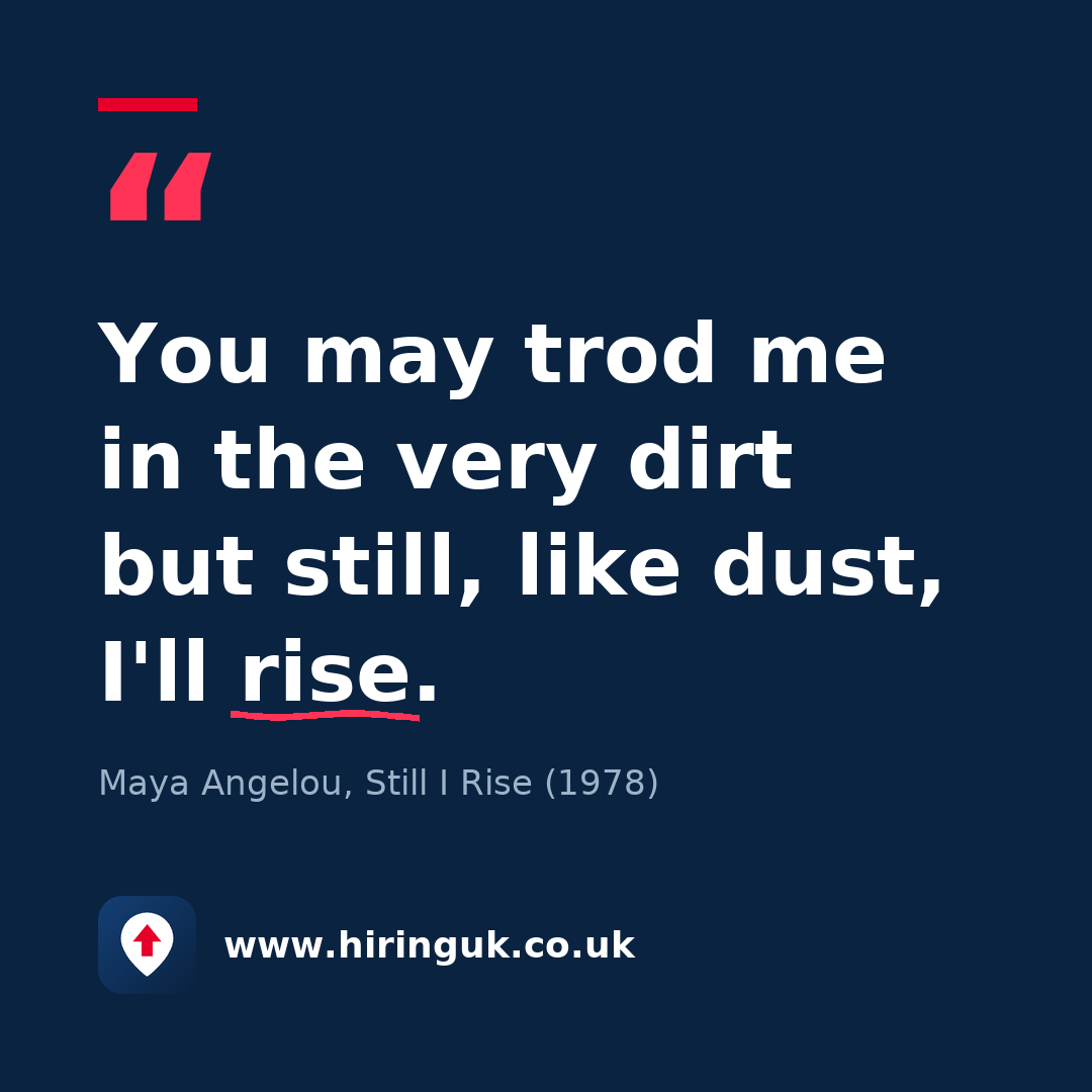 Quote card: You may trod me in the very dirt but still, like dust, I'll rise.