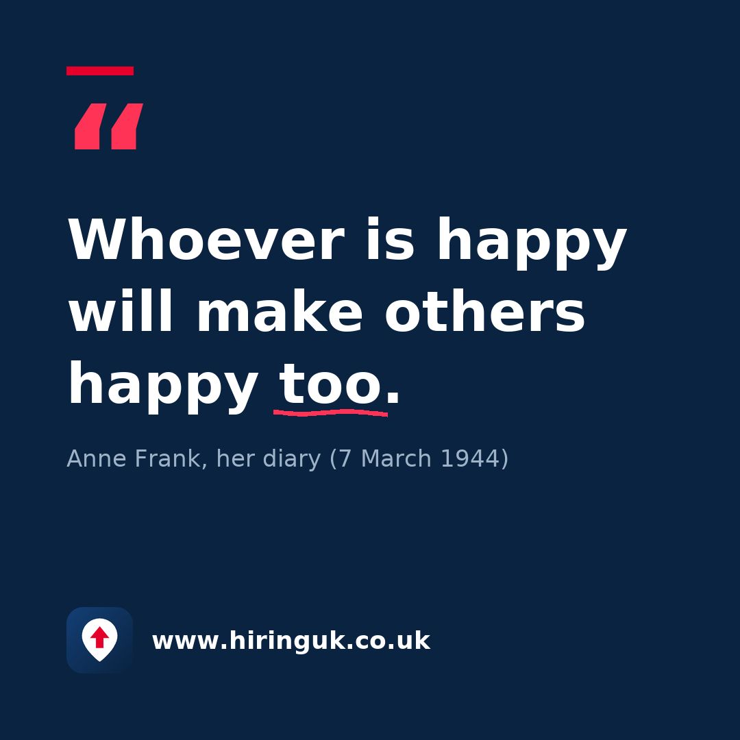 Quote card: Whoever is happy will make others happy too.