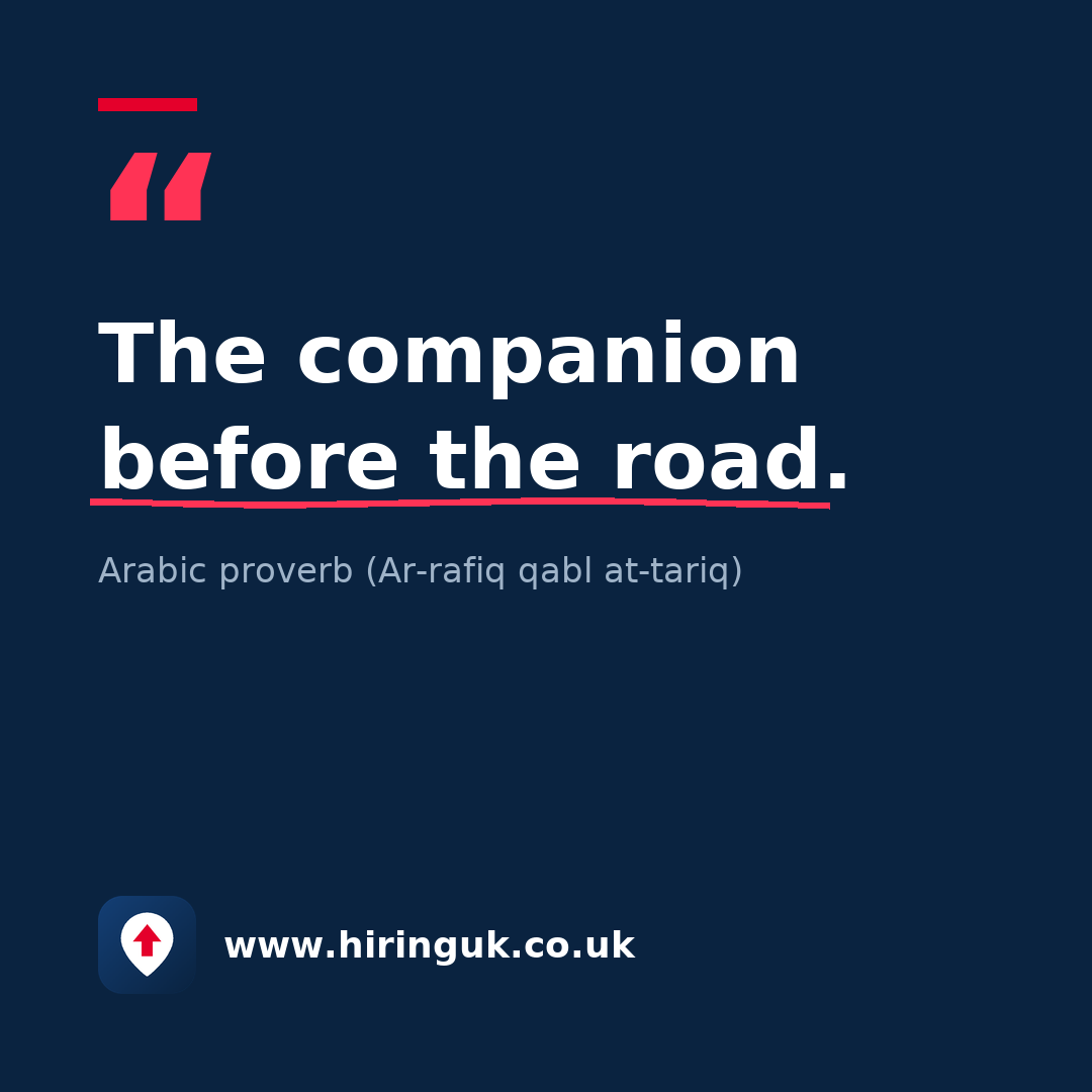 Quote card: The companion before the road.