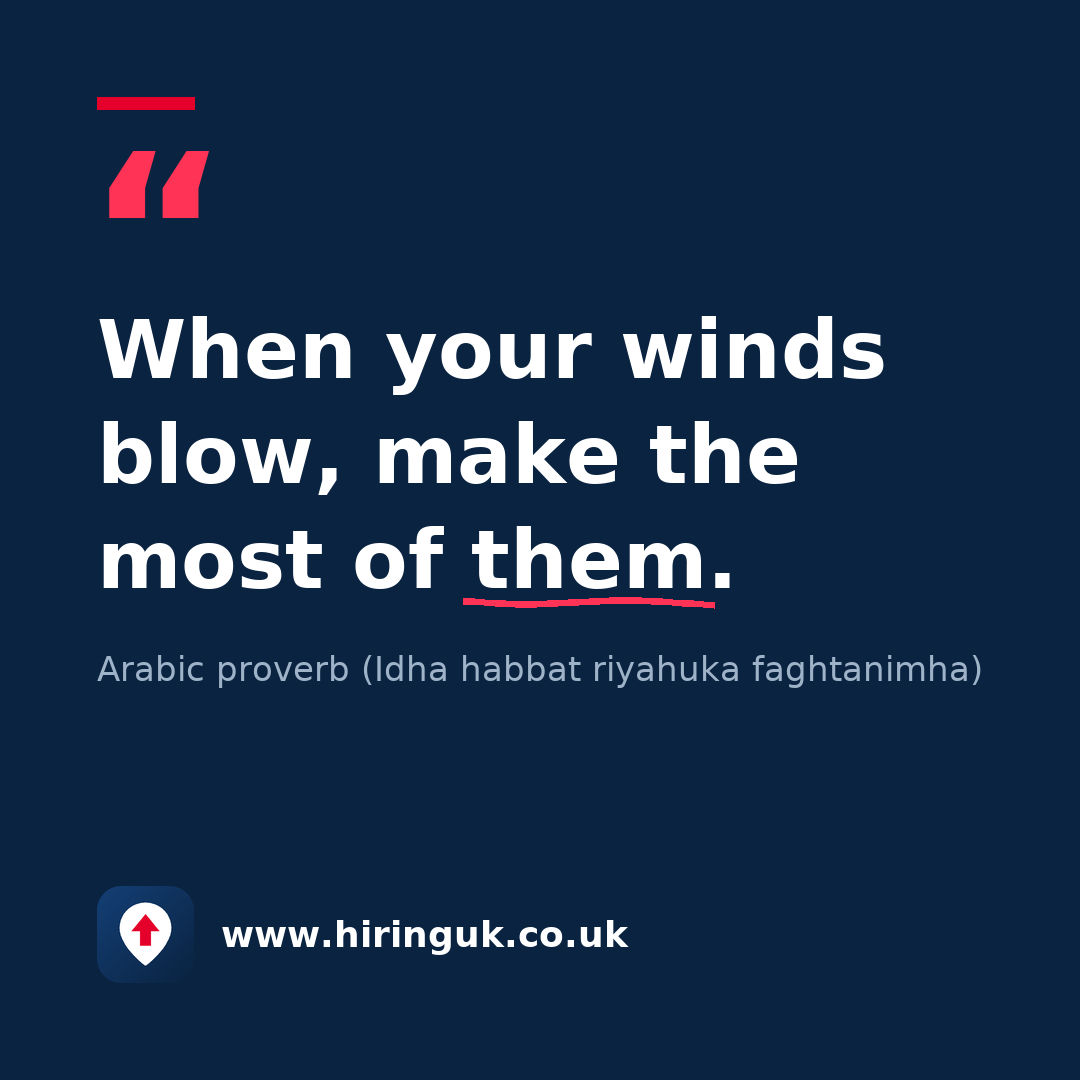 Quote card: When your winds blow, make the most of them.