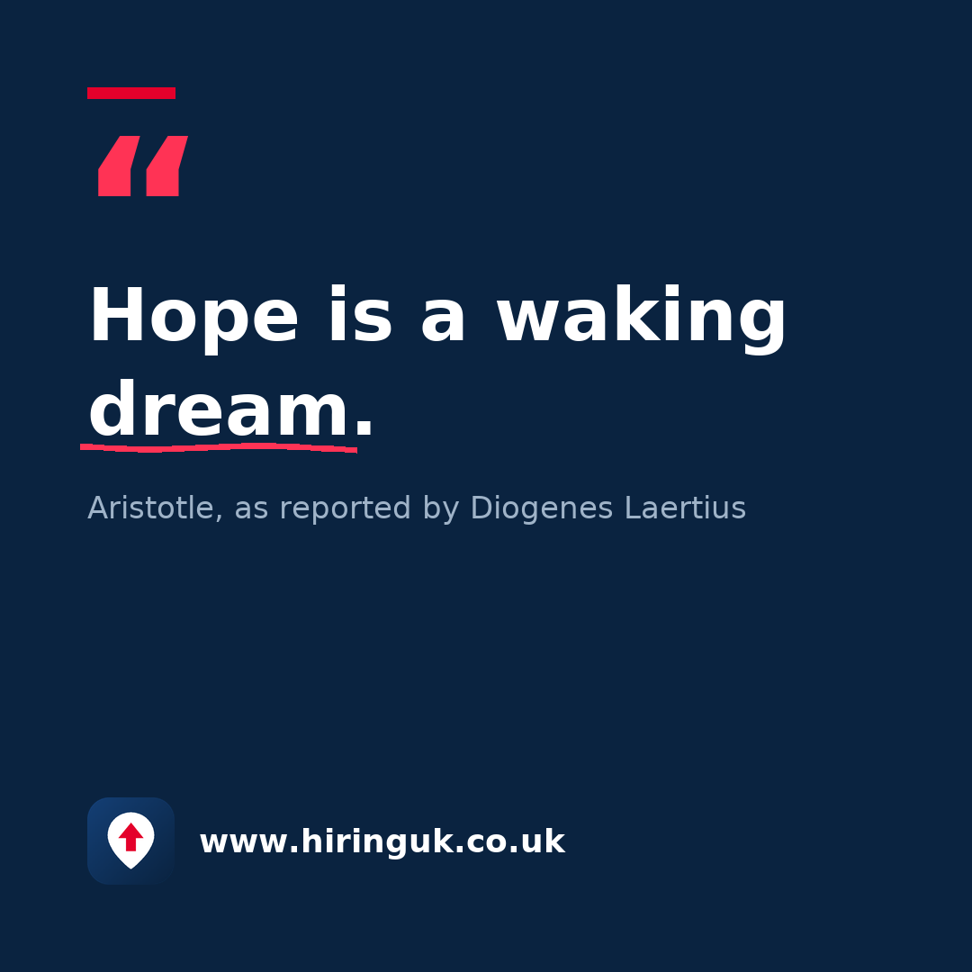Quote card: Hope is a waking dream.