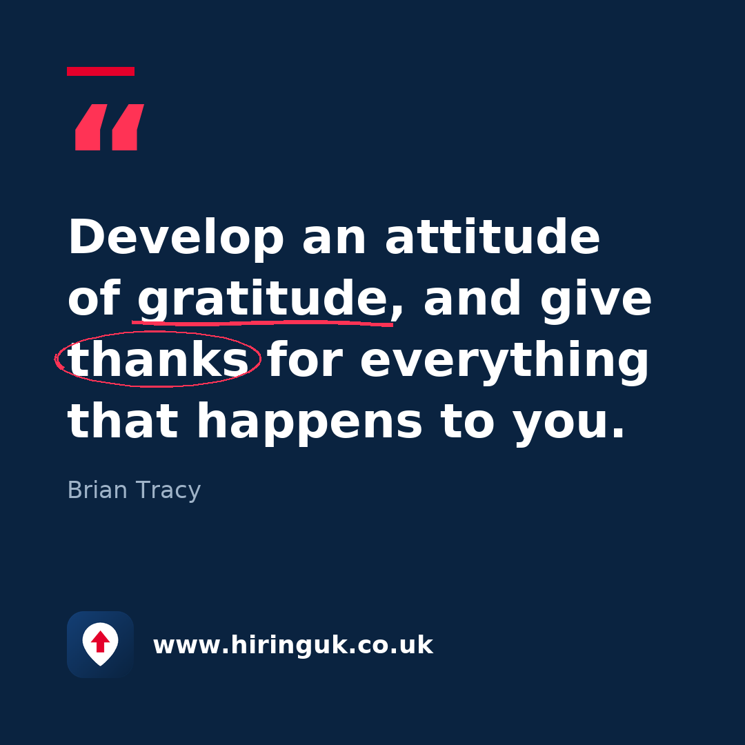 Quote card: Develop an attitude of gratitude, and give thanks for everything that happens to you.