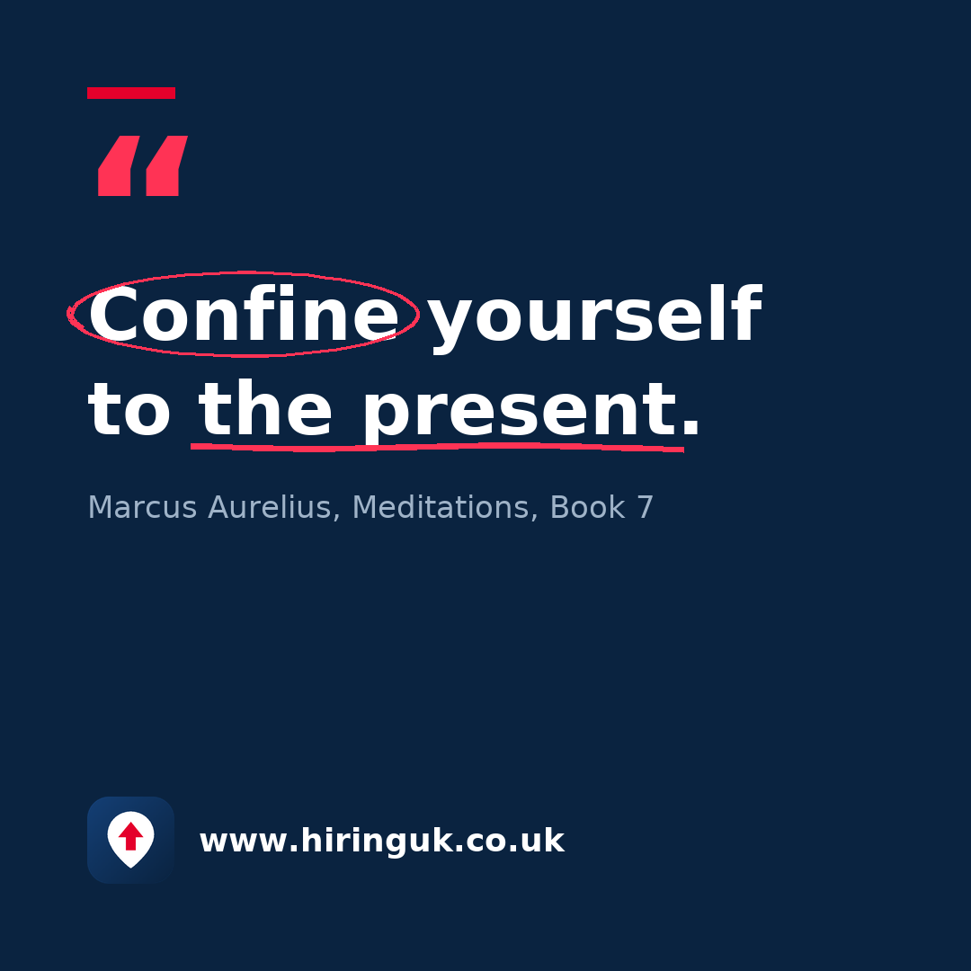Quote card: Confine yourself to the present.