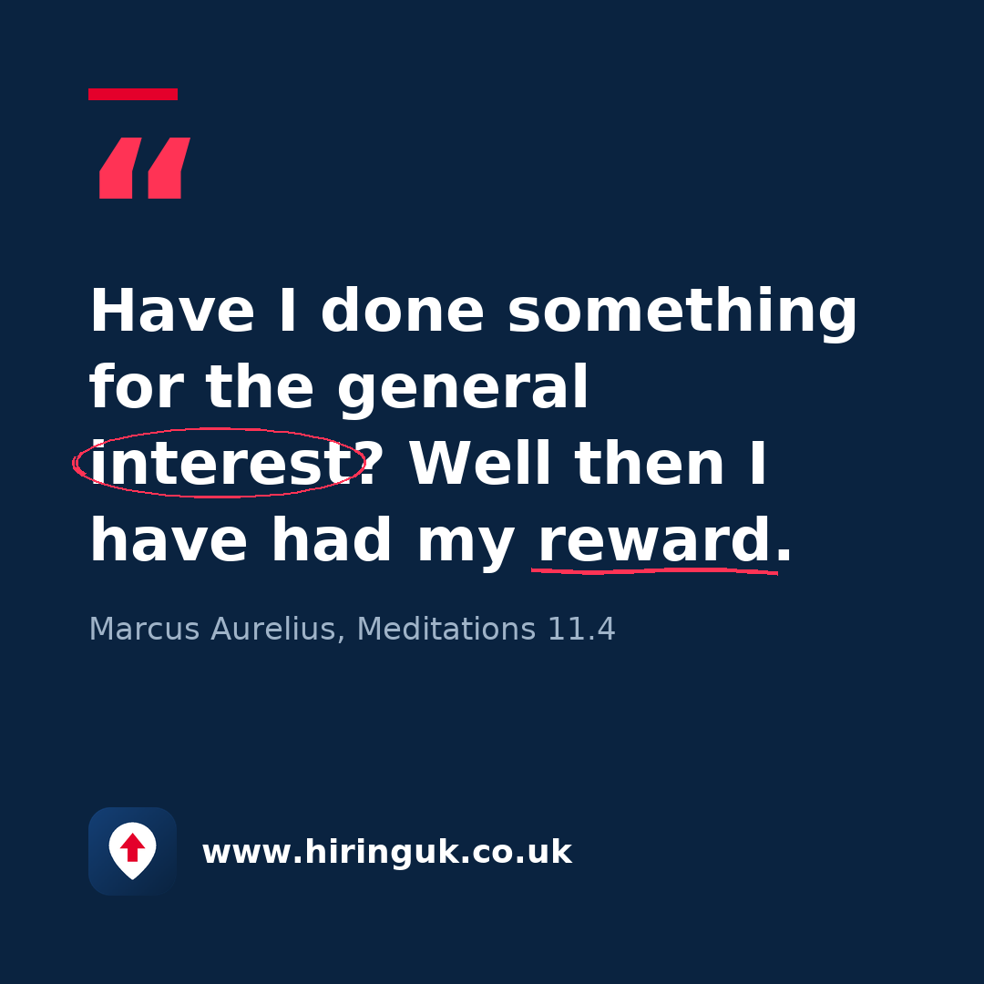 Quote card: Have I done something for the general interest? Well then I have had my reward.