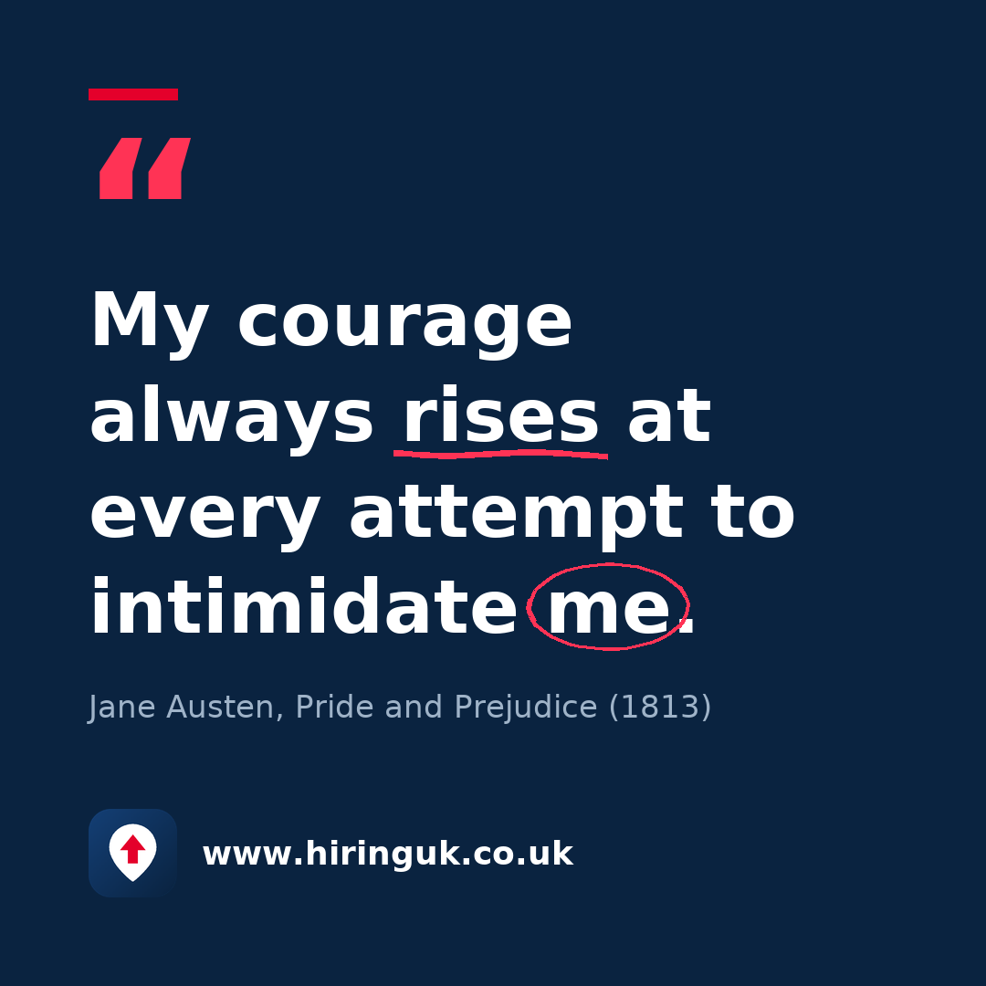 Quote card: My courage always rises at every attempt to intimidate me.