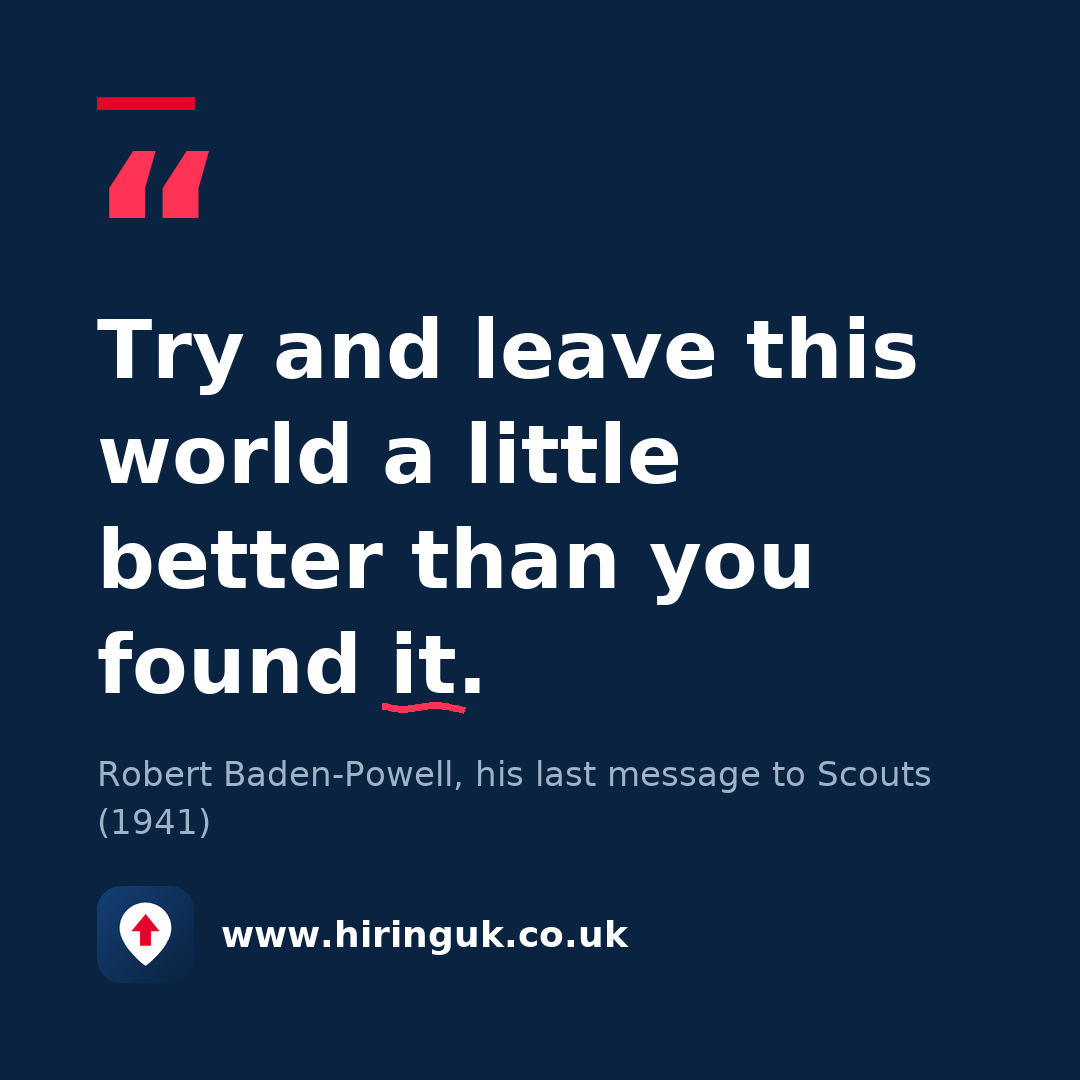 Quote card: Try and leave this world a little better than you found it.