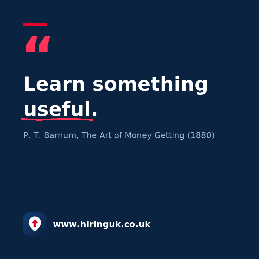 Quote card: Learn something useful.