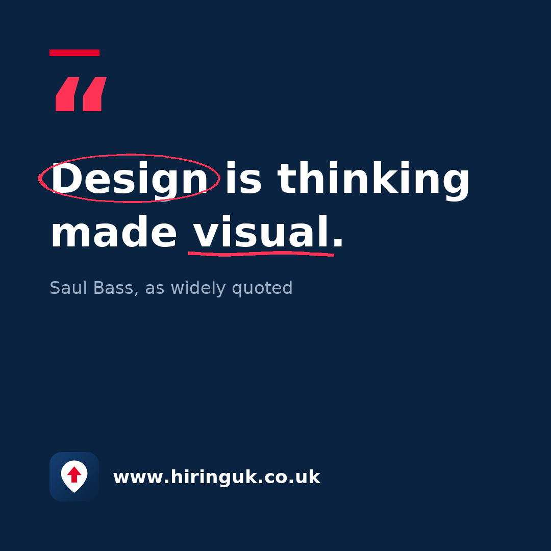 Quote card: Design is thinking made visual.