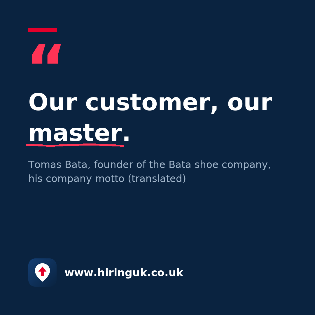 Quote card: Our customer, our master.