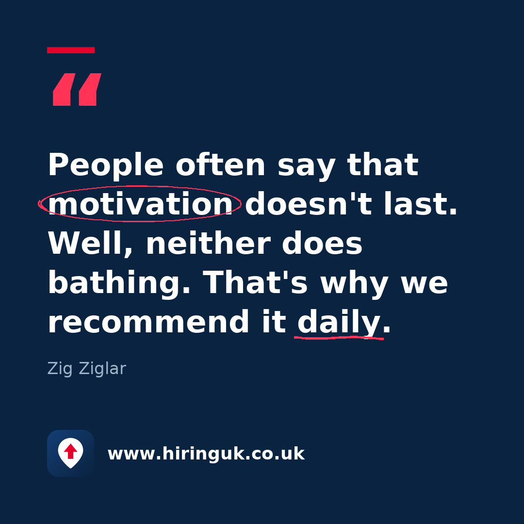 Quote card: People often say that motivation doesn't last. Well, neither does bathing. That's why we recommend it daily.