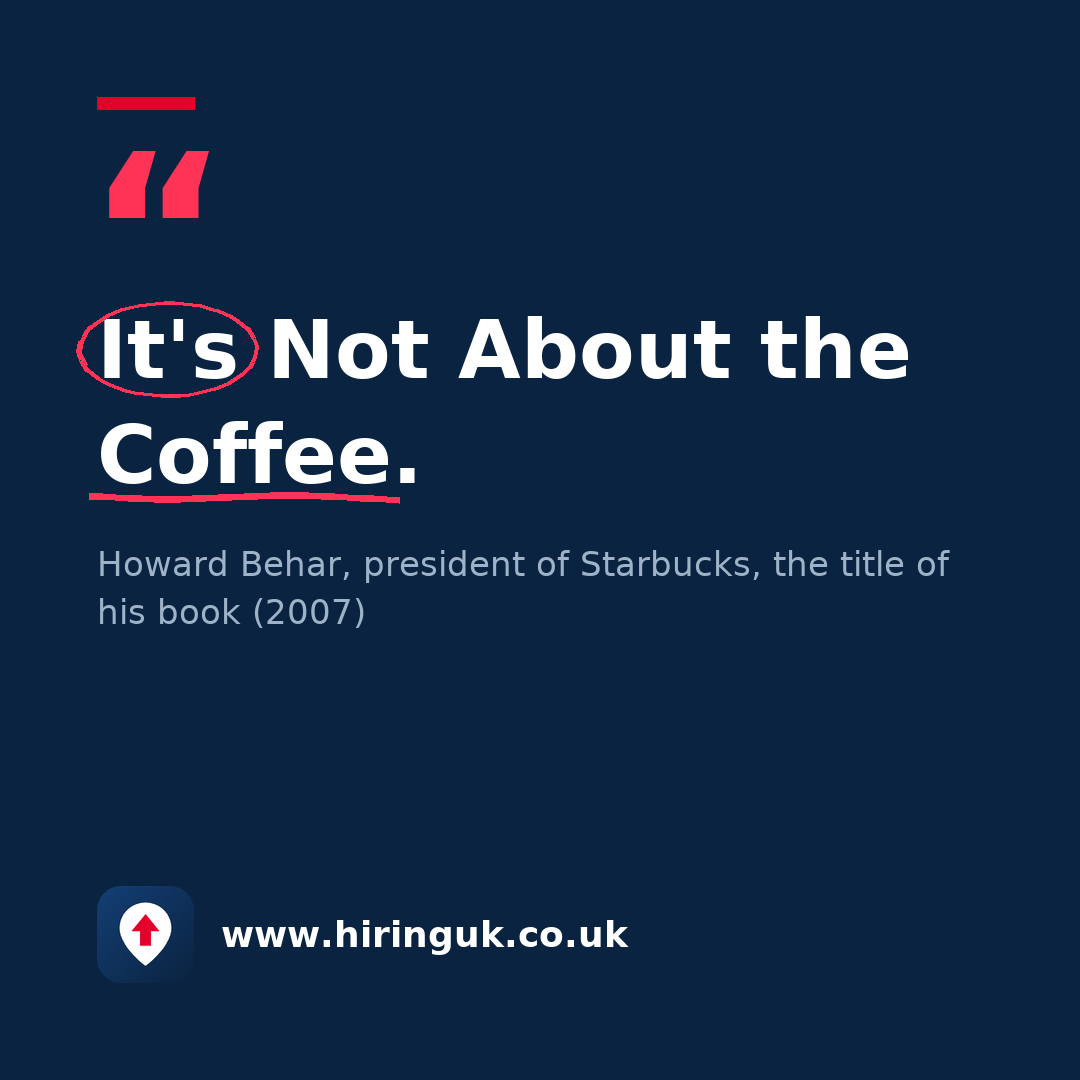 Quote card: It's Not About the Coffee.
