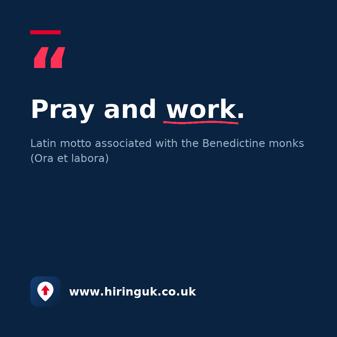 Quote card: Pray and work.