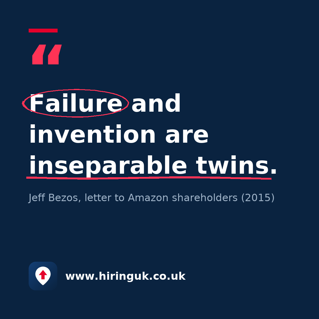 Quote card: Failure and invention are inseparable twins.