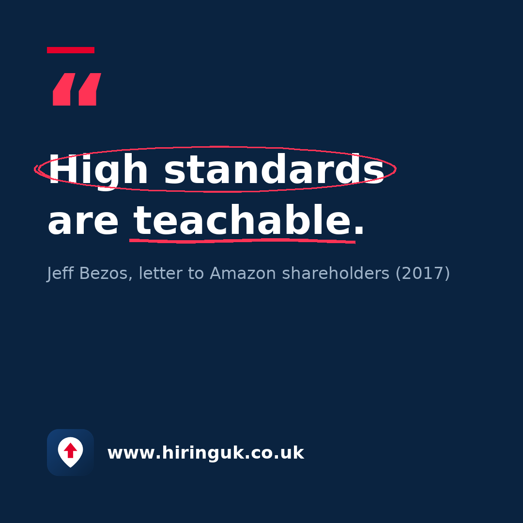 Quote card: High standards are teachable.