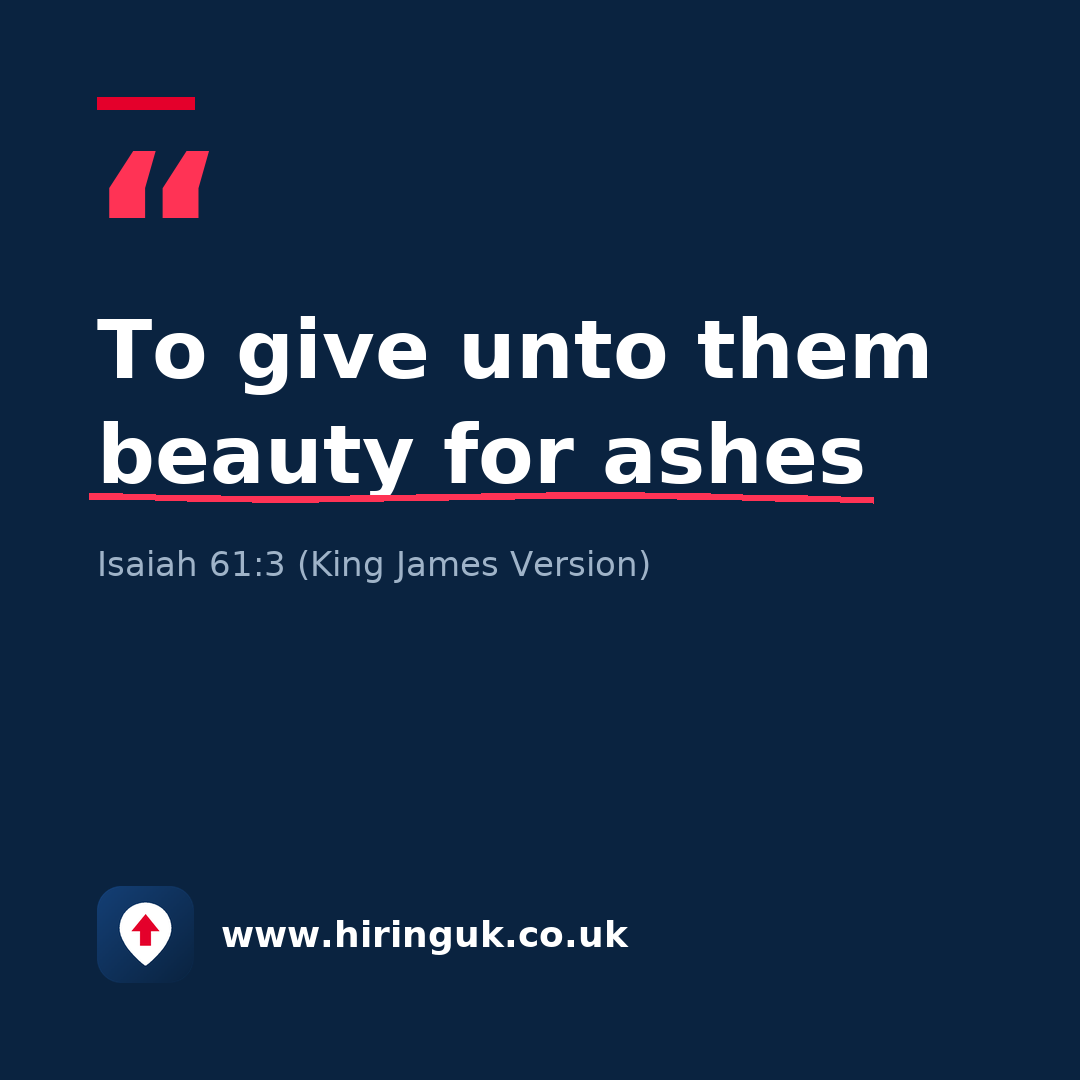 Quote card: To give unto them beauty for ashes