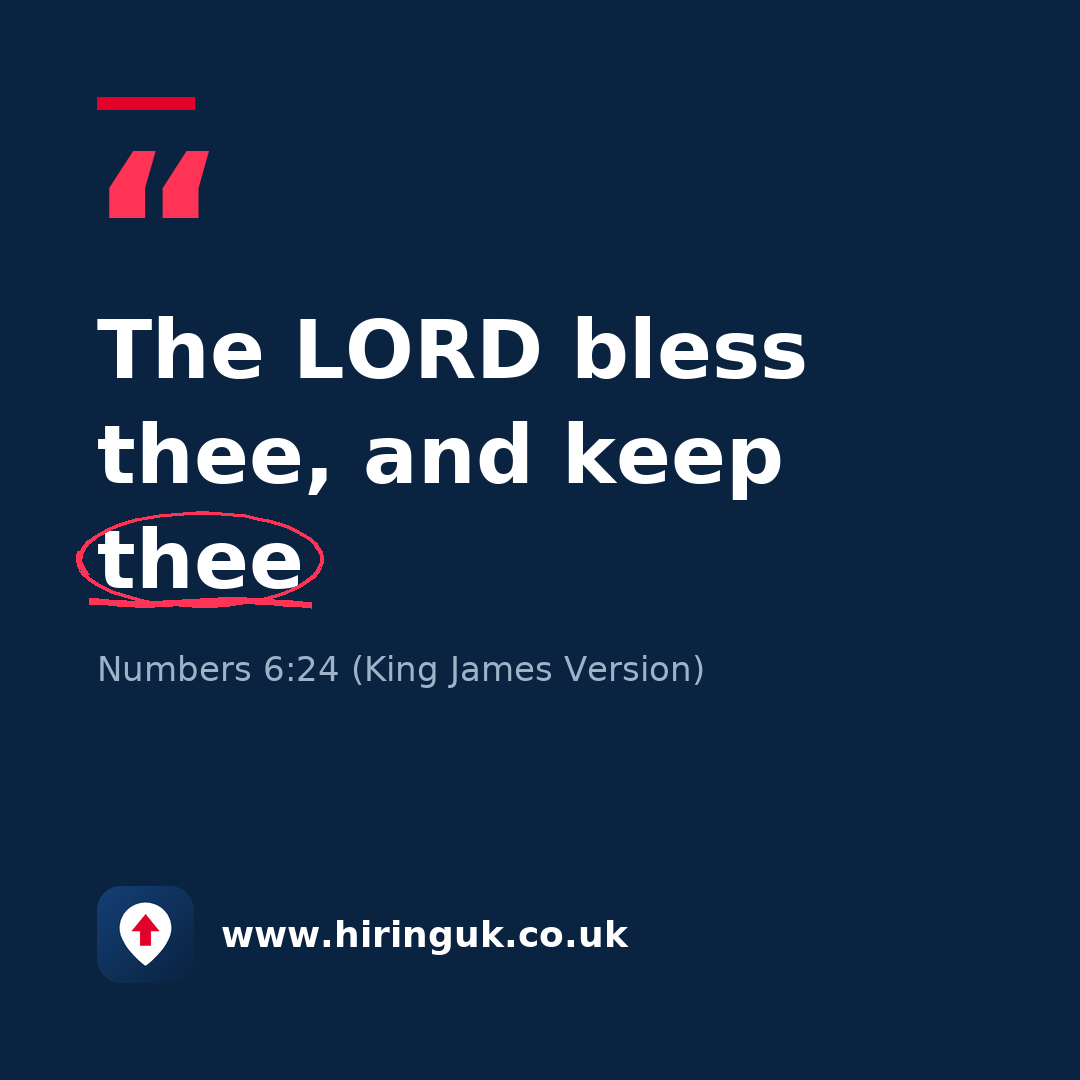 Quote card: The LORD bless thee, and keep thee