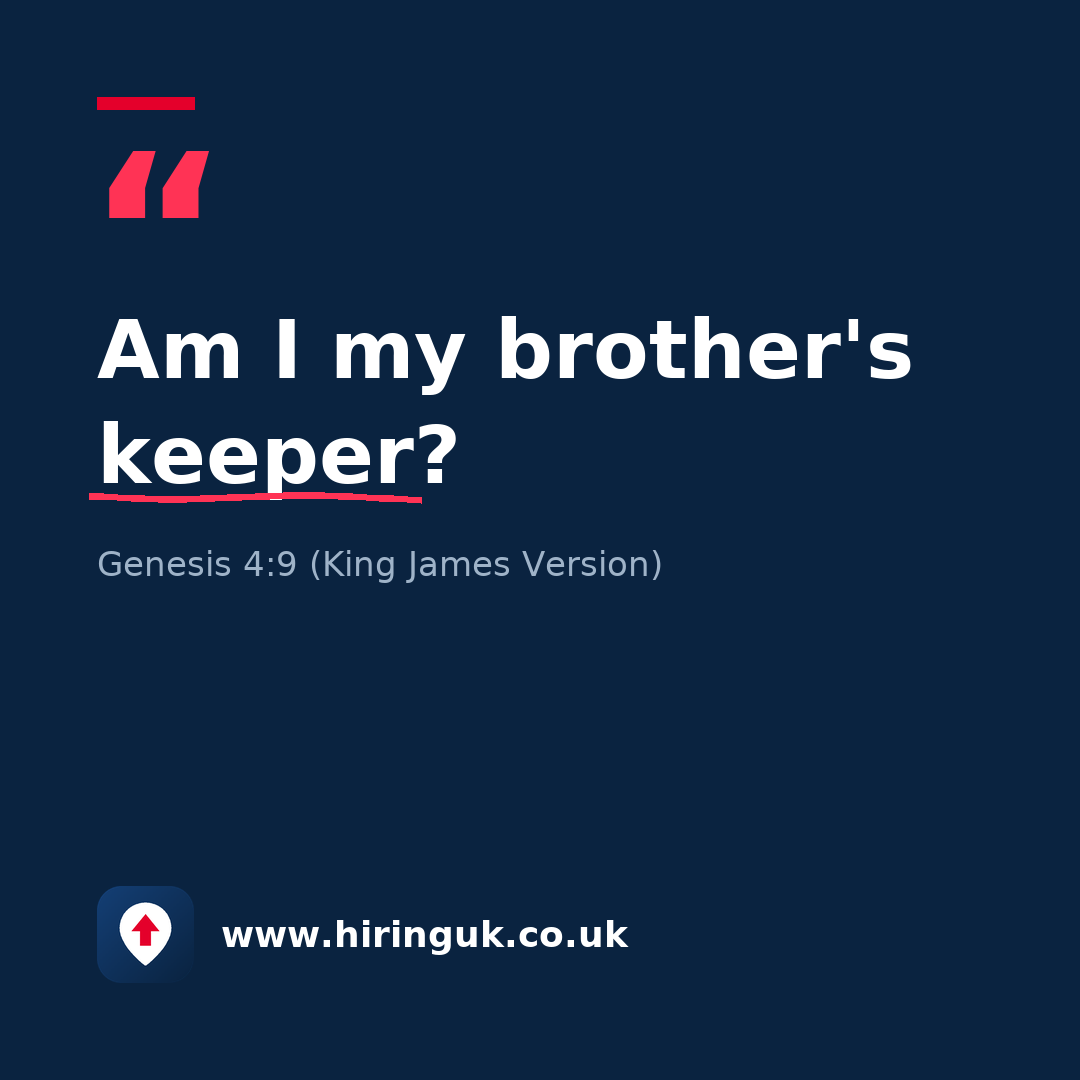 Quote card: Am I my brother's keeper?