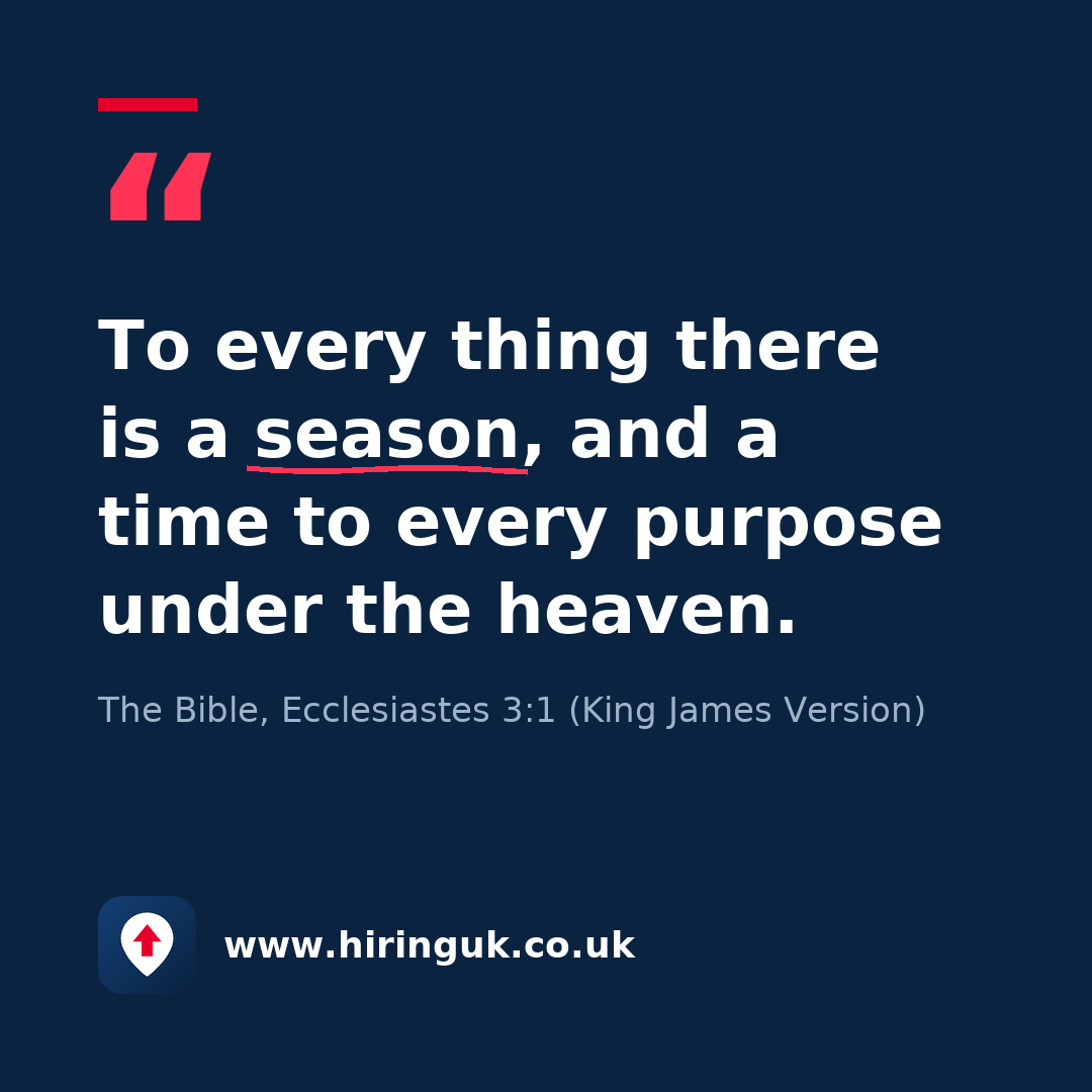 Quote card: To every thing there is a season, and a time to every purpose under the heaven.