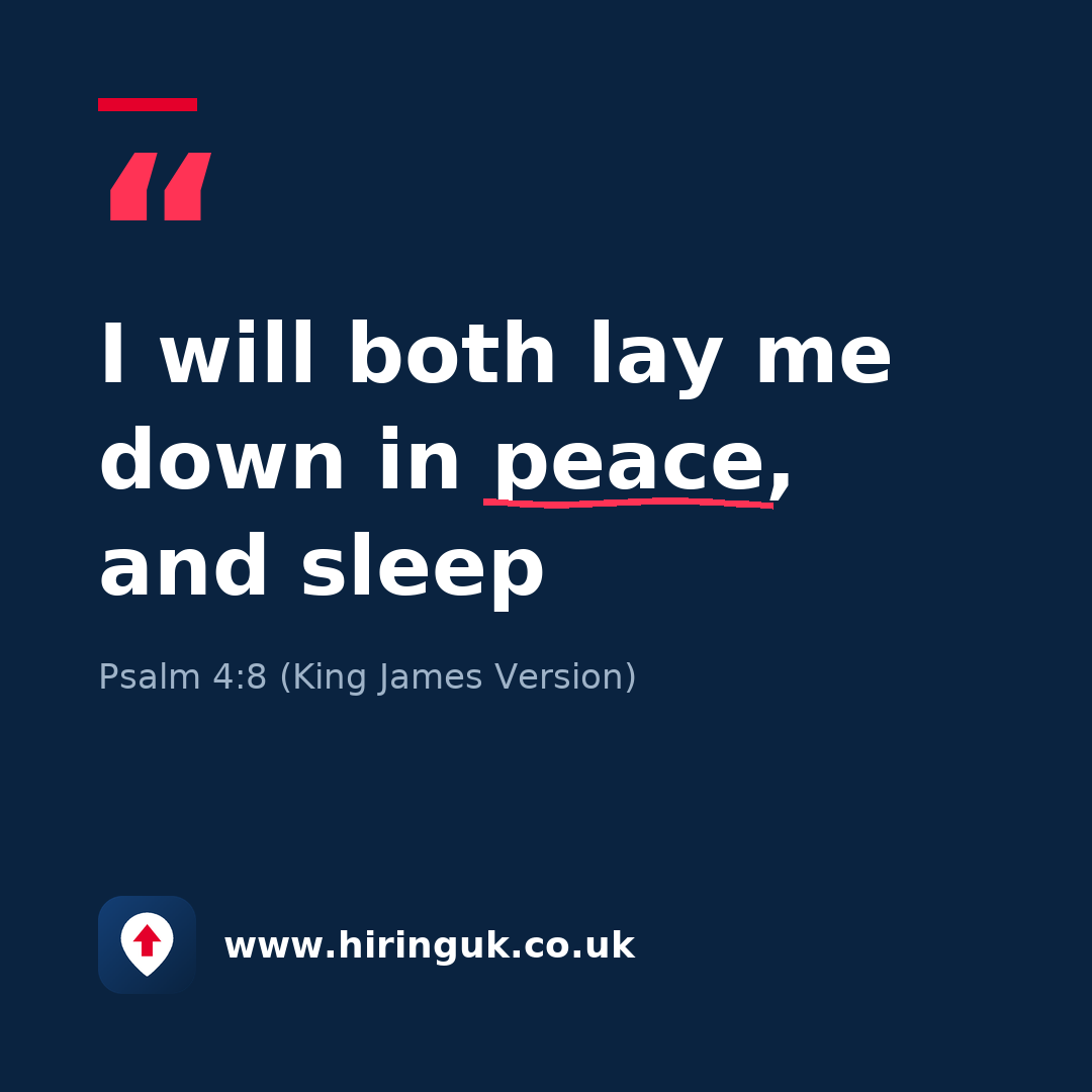 Quote card: I will both lay me down in peace, and sleep