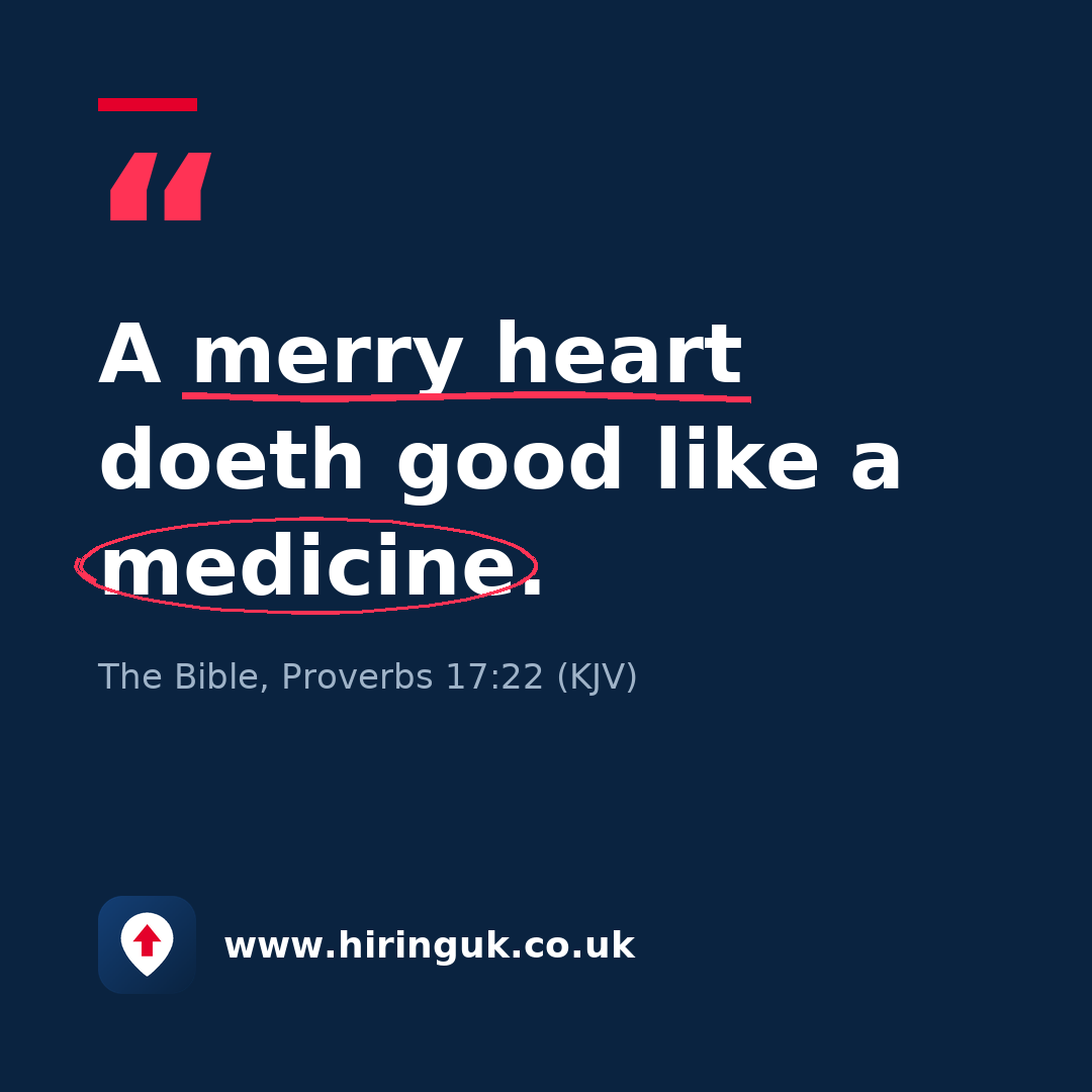 Quote card: A merry heart doeth good like a medicine.