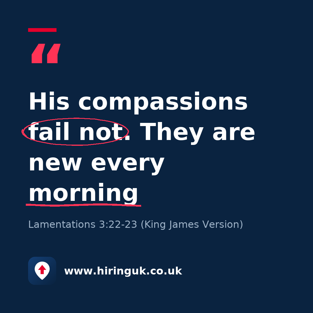 Quote card: His compassions fail not. They are new every morning