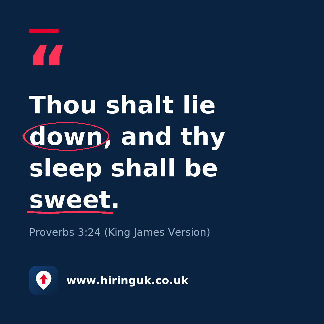 Quote card: Thou shalt lie down, and thy sleep shall be sweet.