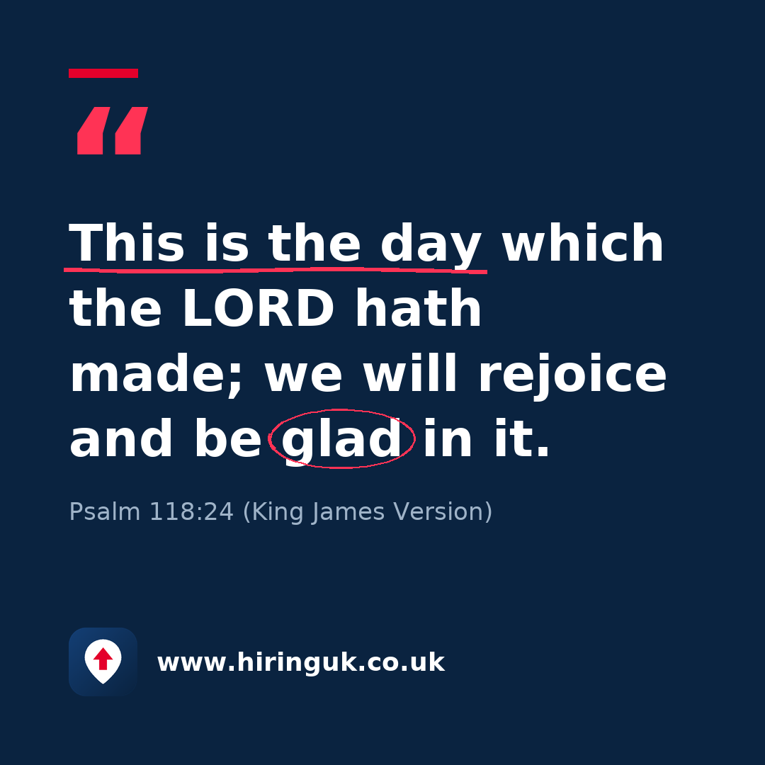 Quote card: This is the day which the LORD hath made; we will rejoice and be glad in it.