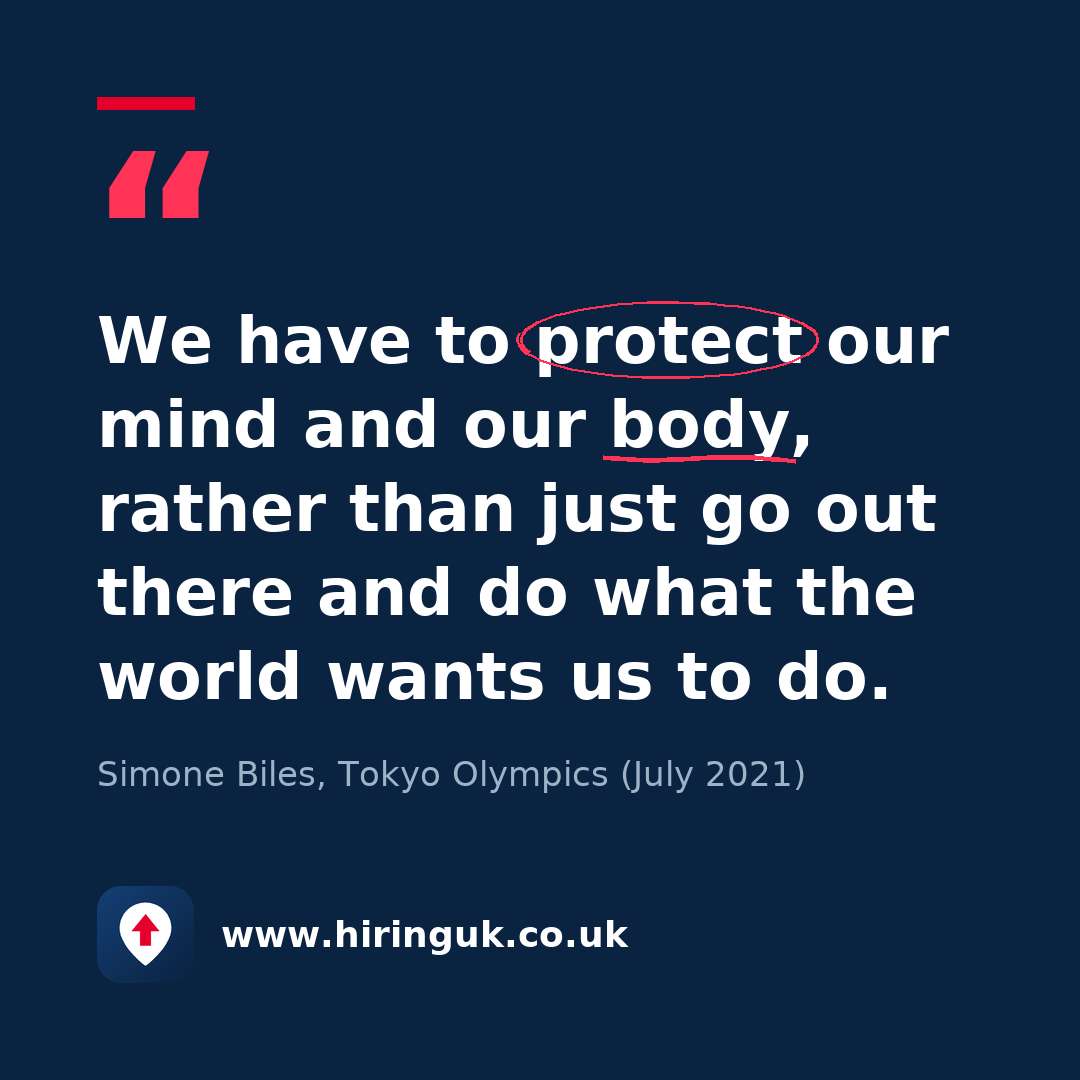 Quote card: We have to protect our mind and our body, rather than just go out there and do what the world wants us to do.