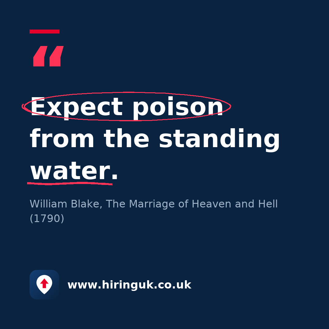 Quote card: Expect poison from the standing water.
