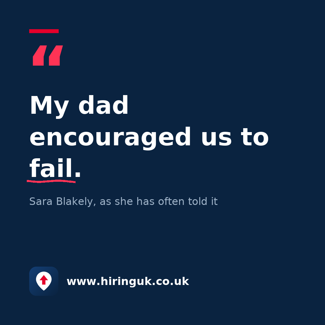 Quote card: My dad encouraged us to fail.