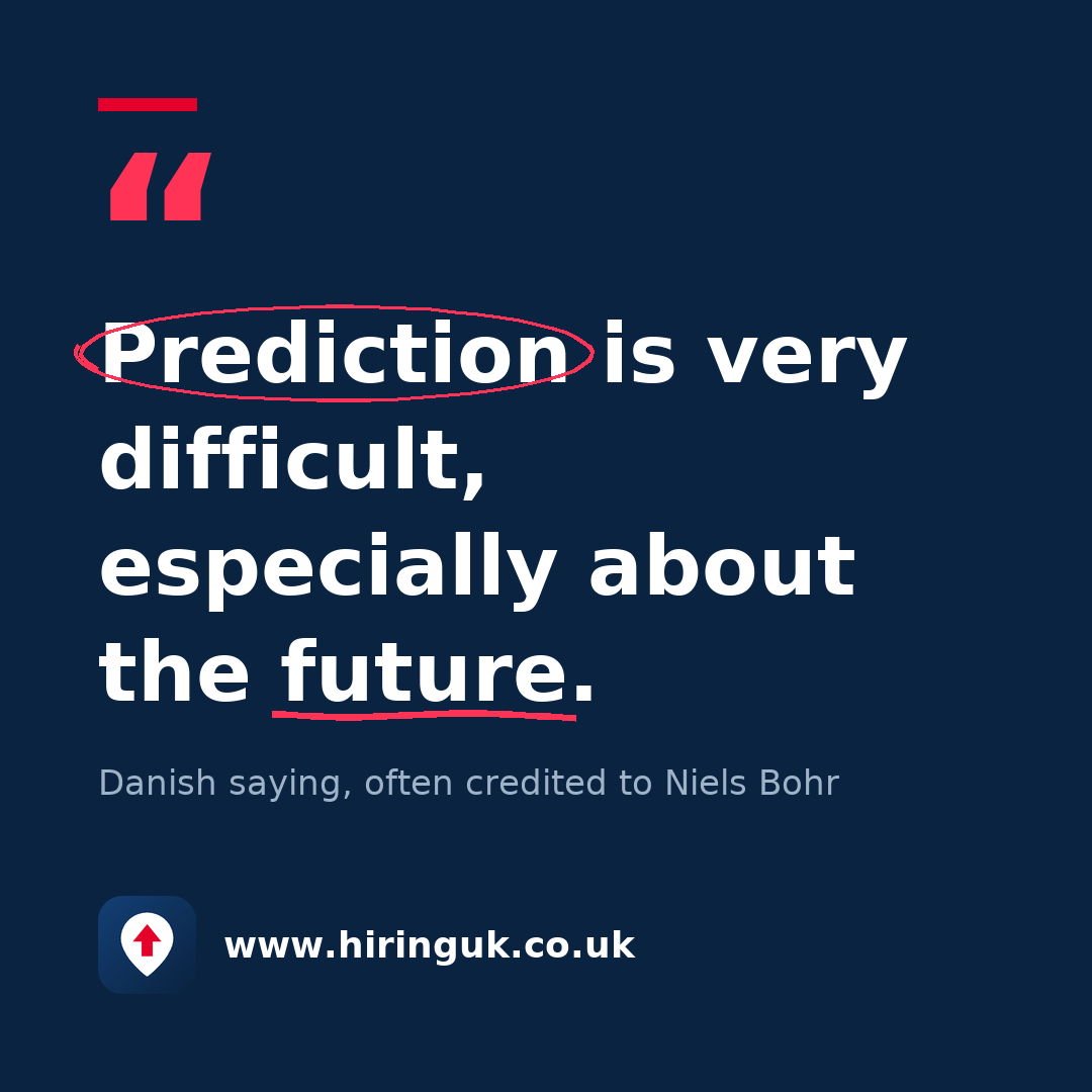 Quote card: Prediction is very difficult, especially about the future.
