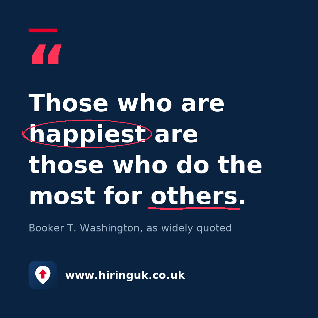 Quote card: Those who are happiest are those who do the most for others.