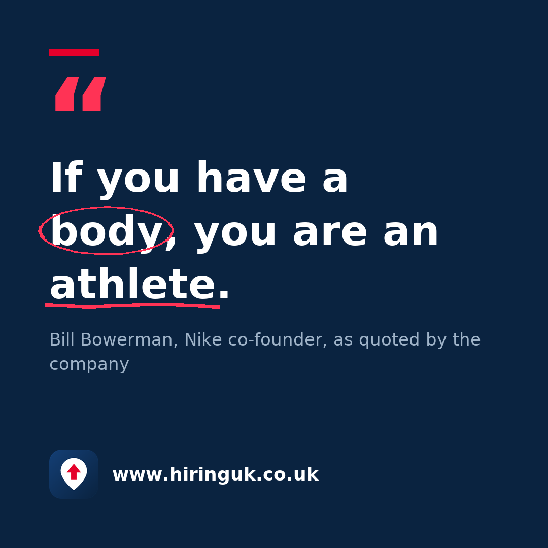 Quote card: If you have a body, you are an athlete.