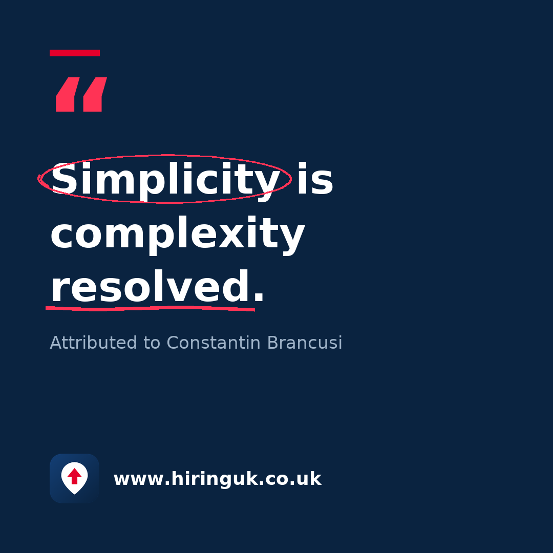 Quote card: Simplicity is complexity resolved.