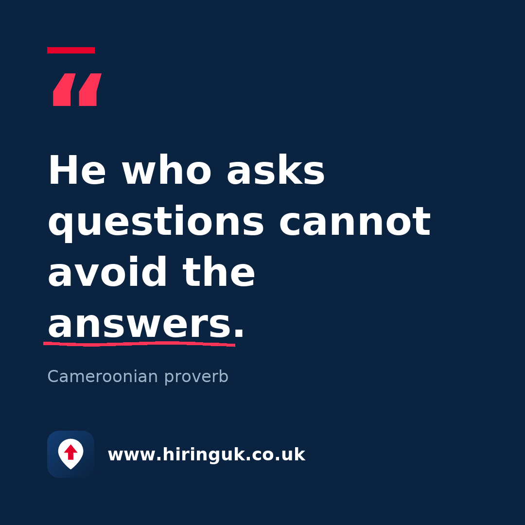 Quote card: He who asks questions cannot avoid the answers.